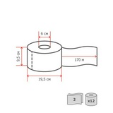 Бумага туалетная для держателей Luscan Professional 2-слойная, белая 170 м рулон, 12 рулонов в упак