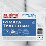 Бумага туалетная LAIMA UNIVERSAL WHITE 111335, (Система T2) 1-слойная 12 рулонов по 200 метров, цвет белый