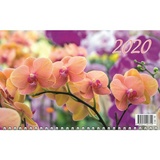 Календарь квартальный трехблочный настенный 2020 год Орхидея 195х465 мм, с бегунком