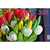 Календарь квартальный трехблочный настенный 2021 год Атберг98 Тюльпаны УТ-201143, 310x685 мм