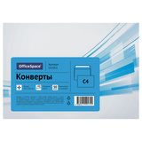 Конверт C4, OfficeSpace, 229*324мм, С4.50.1 без подсказа, б/окна, отрывная лента, термоусадка