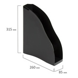 Лоток вертикальный для бумаг BRAUBERG Cosmo 237006, 85 мм, черный
