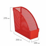 Лоток вертикальный для бумаг STAFF &quot;Profit&quot; 237251, сетчатый, полипропилен, 100 мм, красный