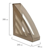 Лоток вертикальный для бумаг BRAUBERG Office style 237281, 245х90х285 мм, тонированный серый