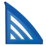 Лоток вертикальный для бумаг BRAUBERG Office style 237282, 245х90х285 мм, тонированный синий