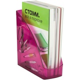 Лоток для бумаг вертикальный СТАММ &quot;Тропик&quot;, тонированный розовый, ширина 110мм