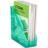 Лоток для бумаг вертикальный СТАММ &quot;Тропик&quot;, тонированный мятный, ширина 110мм