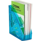 Лоток для бумаг вертикальный СТАММ &quot;Тропик&quot;, тонированный голубой, ширина 110мм